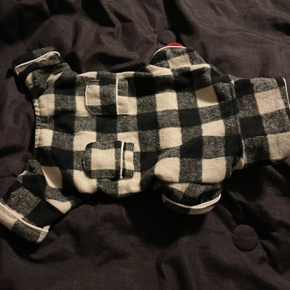 NWT Dog’s Harry Barker Black Buffalo Check Flannel Pajama Outfit Size Small - Picture 2 of 16